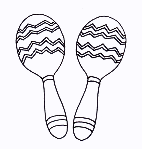 Maracas colouring sheet