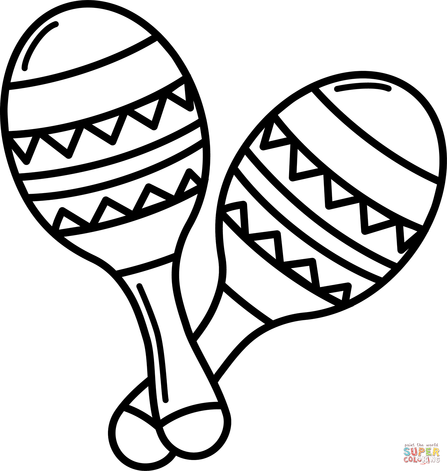 Maracas coloring page free printable coloring pages