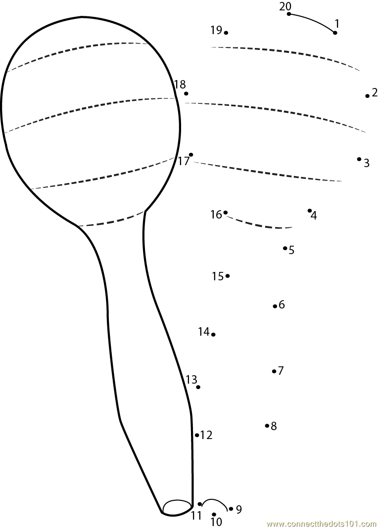 China wooden maracas dot to dot printable worksheet