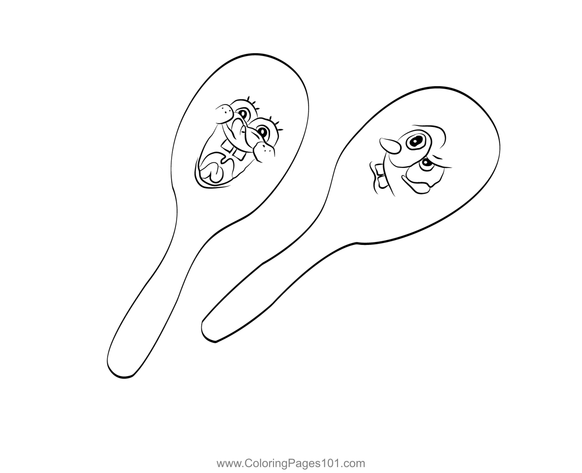 Sponge bob maracas coloring page for kids