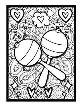 Maracas mindfulness mandala coloring pages music coloring printable sheets pdf