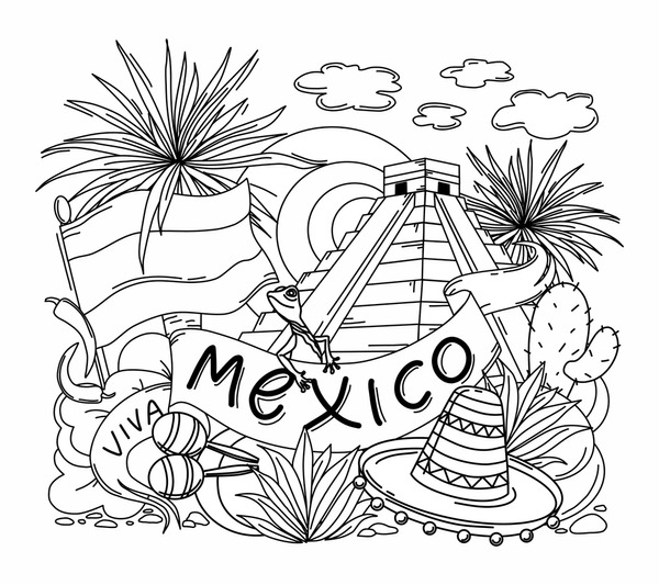 Thousand coloring pages mexico royalty