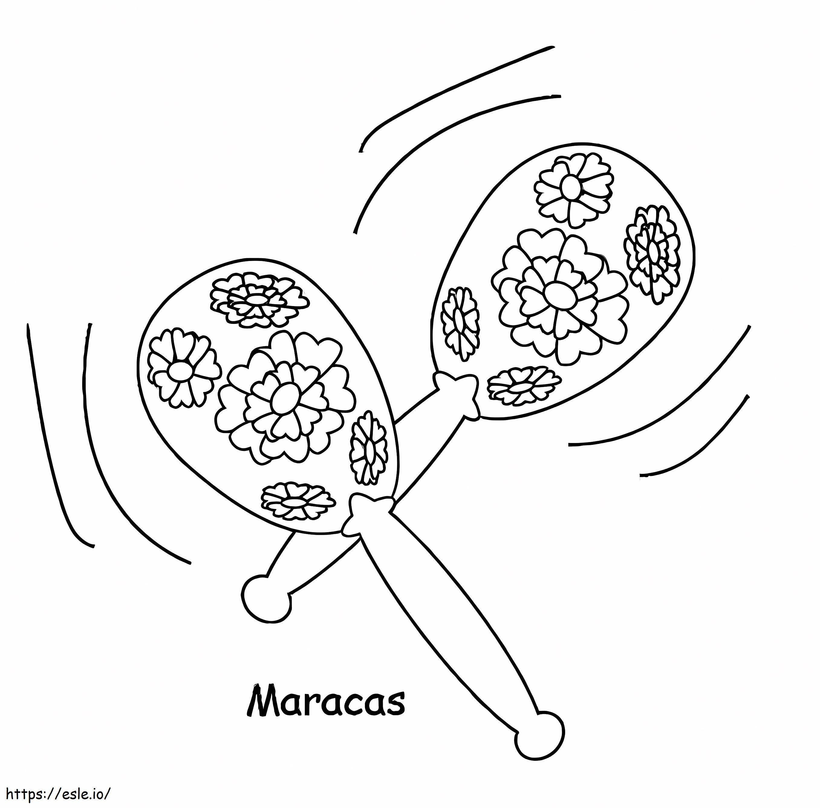 Beautiful maracas coloring page