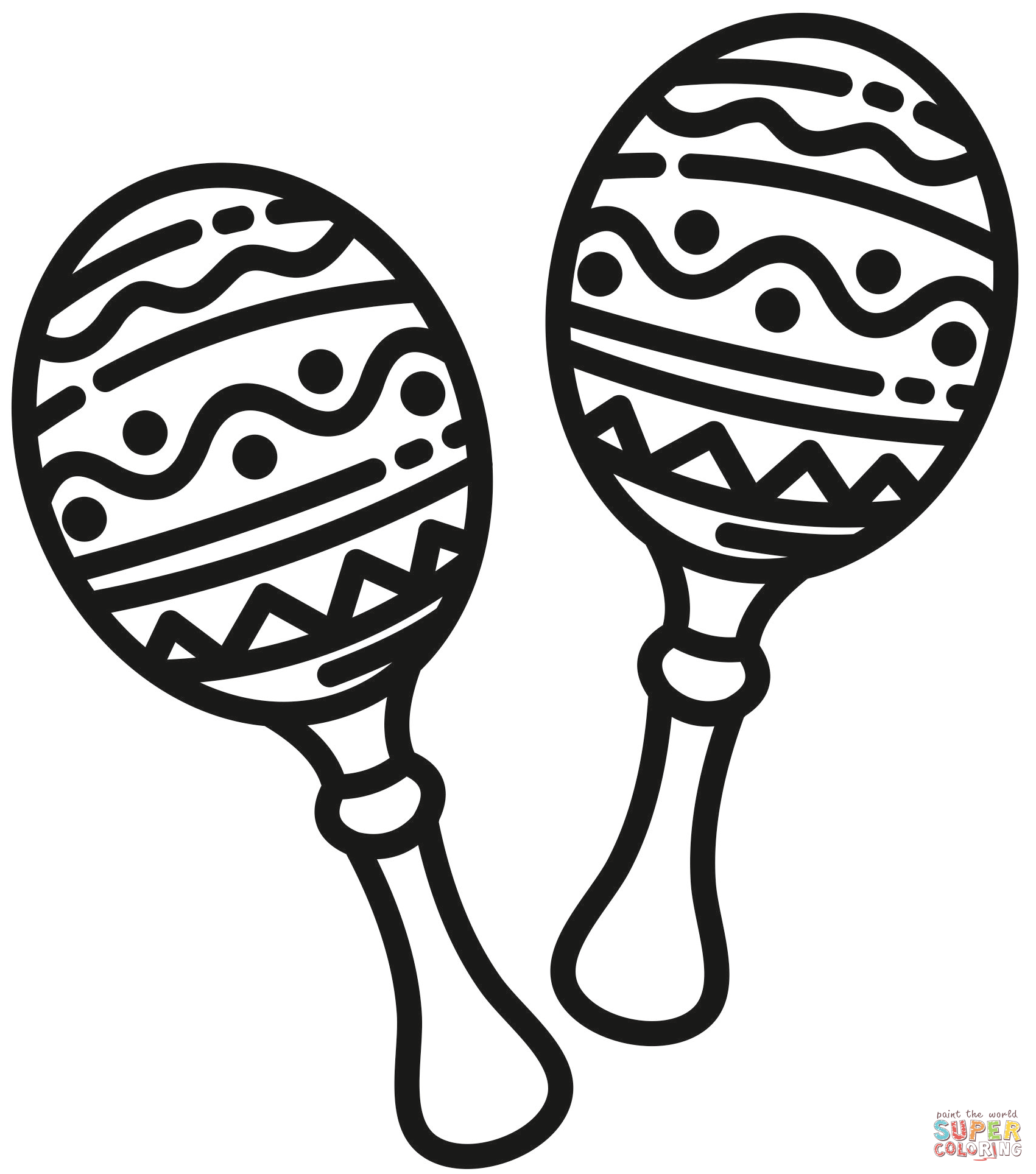 Maracas coloring page free printable coloring pages