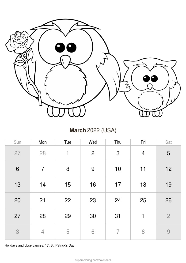 March calendar