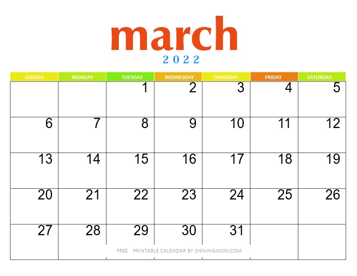 Free printable march calendar awesome designs