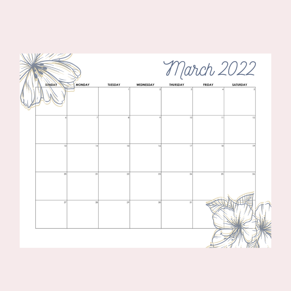 Free printable march calendar