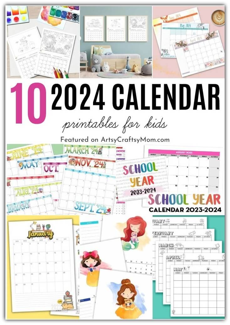 Free printable calendar pages for kids for