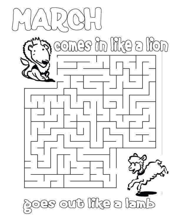 Free march coloring pages printable pdf