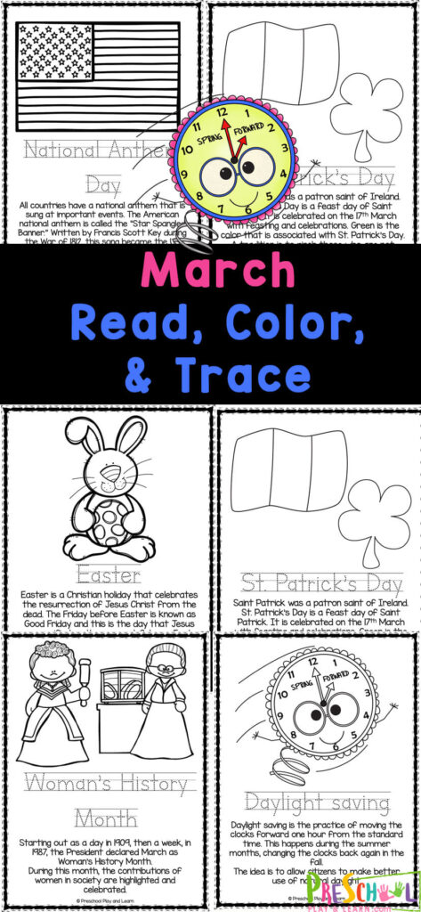 Free printable march coloring pages for preschoolers