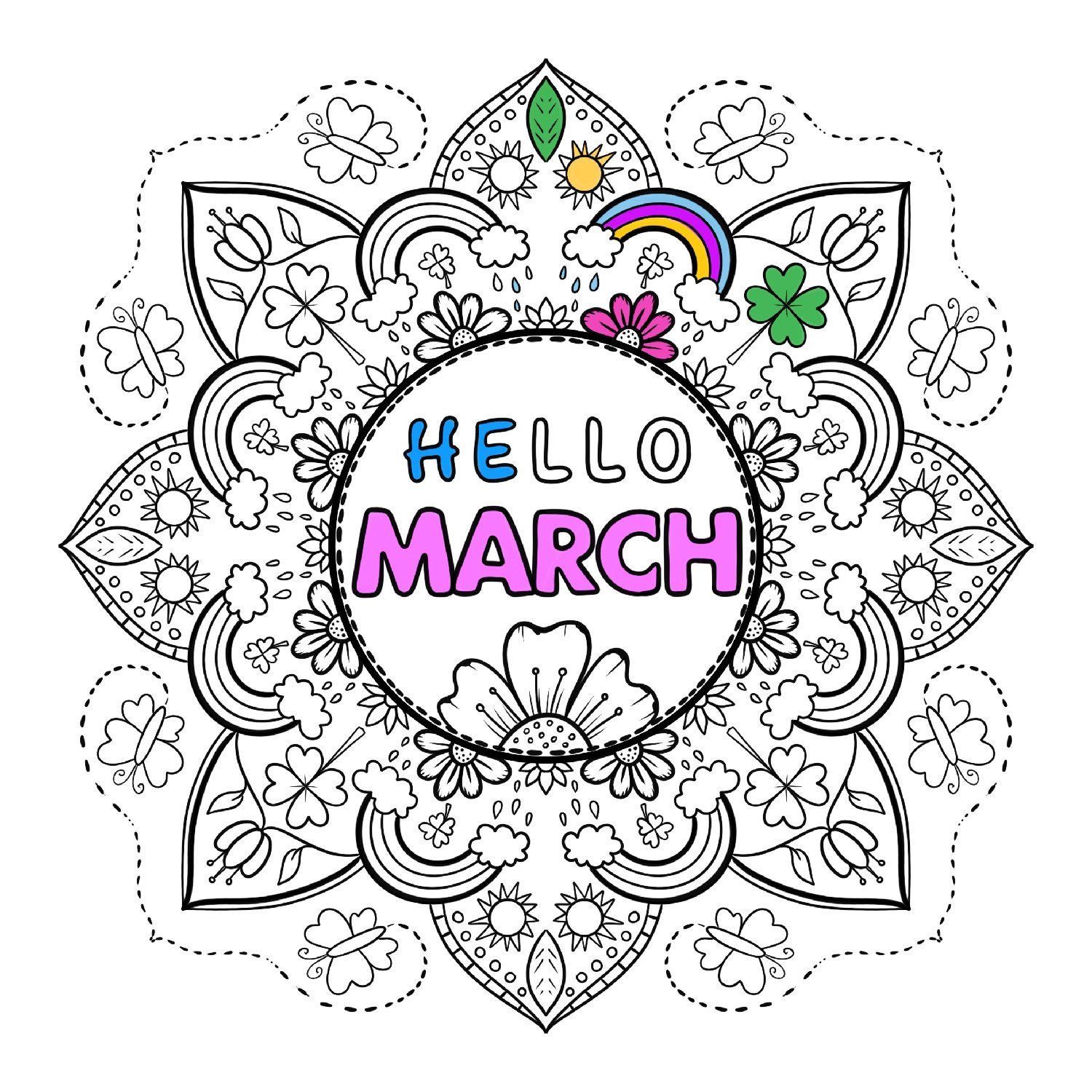 March mandala coloring page free printable