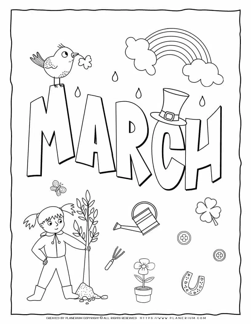 March month coloring page