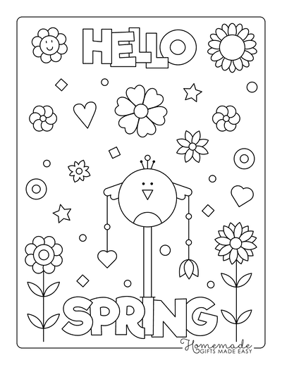 Free printable spring coloring pages for kids adults