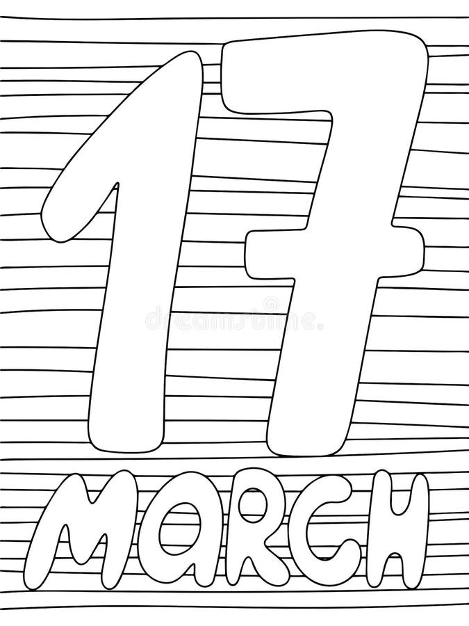 March simple coloring page for children stock vector illustration stock vector
