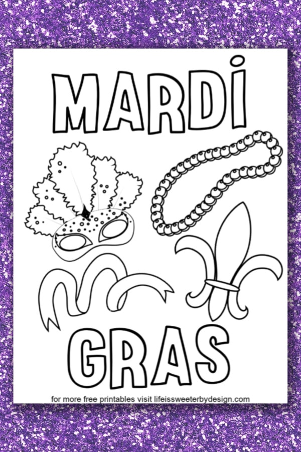 Mardi gras coloring pages