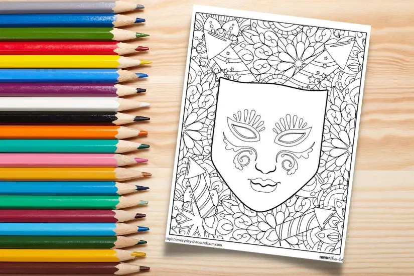 Free mardi gras coloring pages for kids