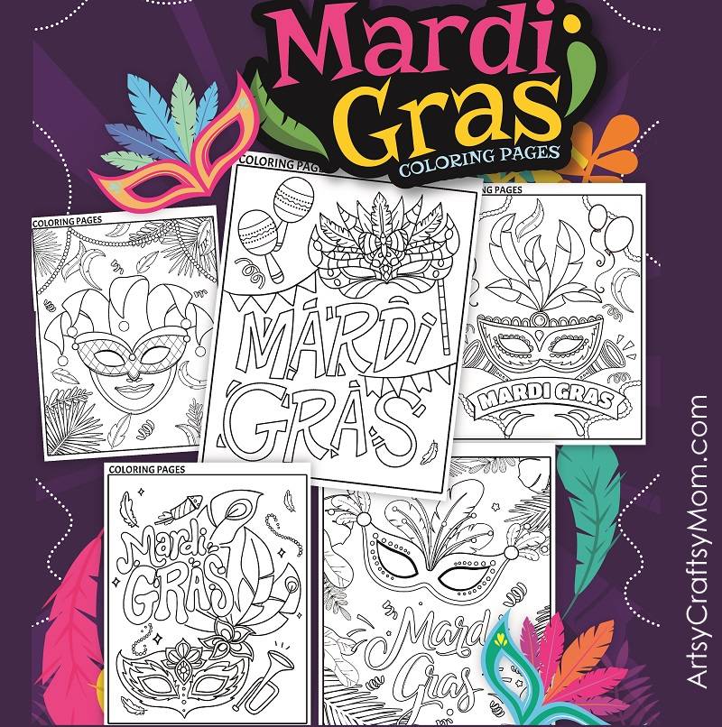 Mardi gras coloring pages for kids