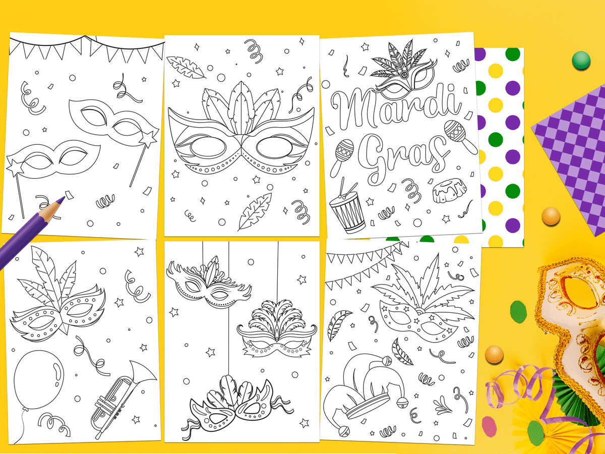 Mardi gras coloring pages mardi gras masks pdf free