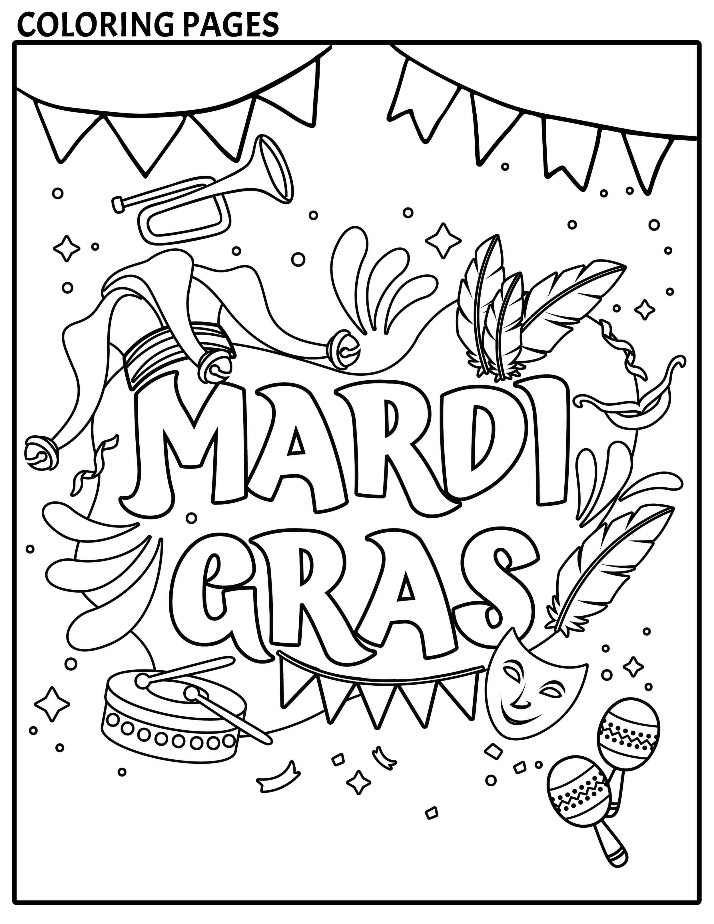 Free mardi gras mask coloring sheets â