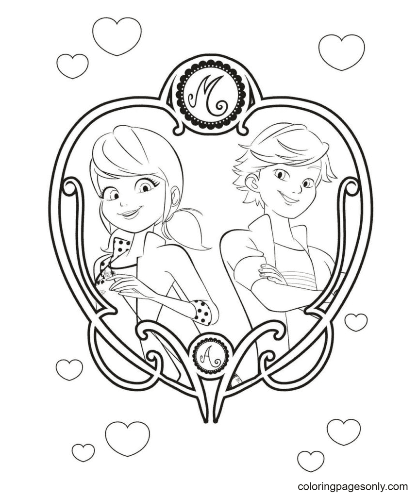 Ladybug and cat noir coloring pages printable for free download