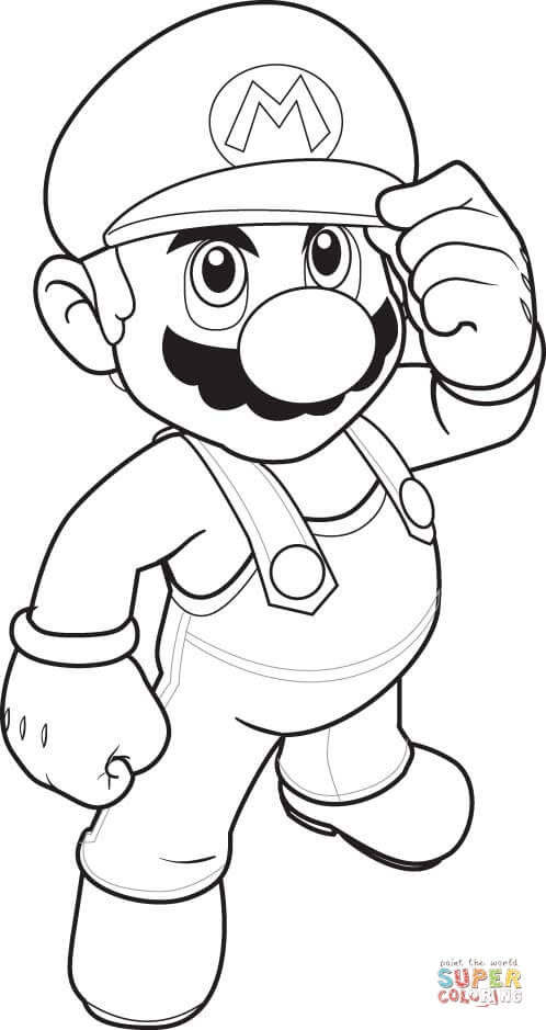 Mario coloring page free printable coloring pages