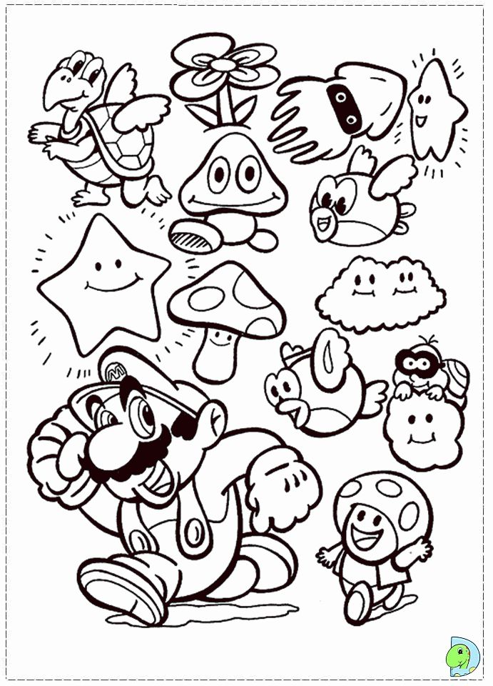 Games super mario bros coloring pages printable