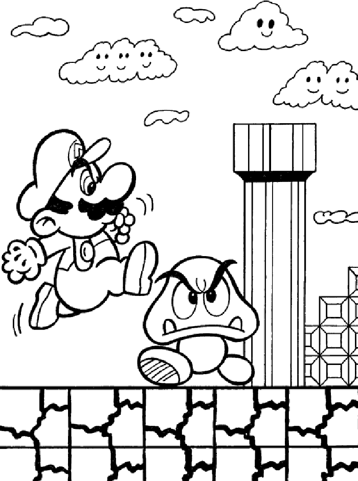 Super mario brothers video game coloring page super mario coloring pages disney coloring pages mario coloring pages