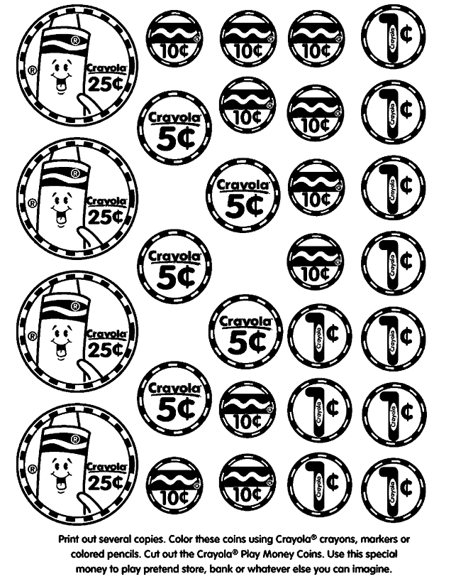 Mario coin coloring page