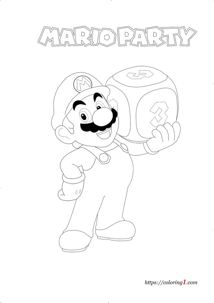 Mario party coloring pages