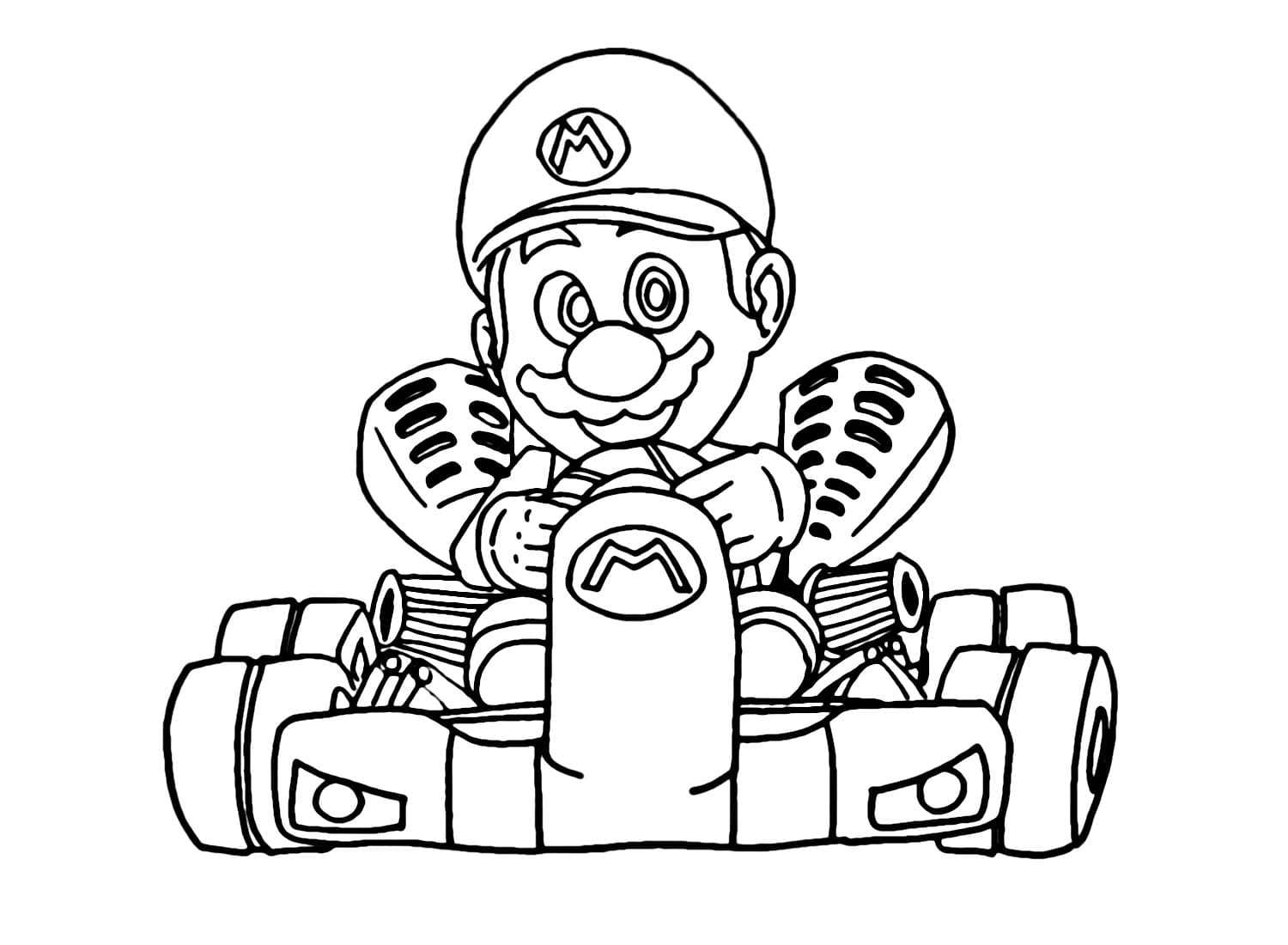 Cute mario kart coloring page