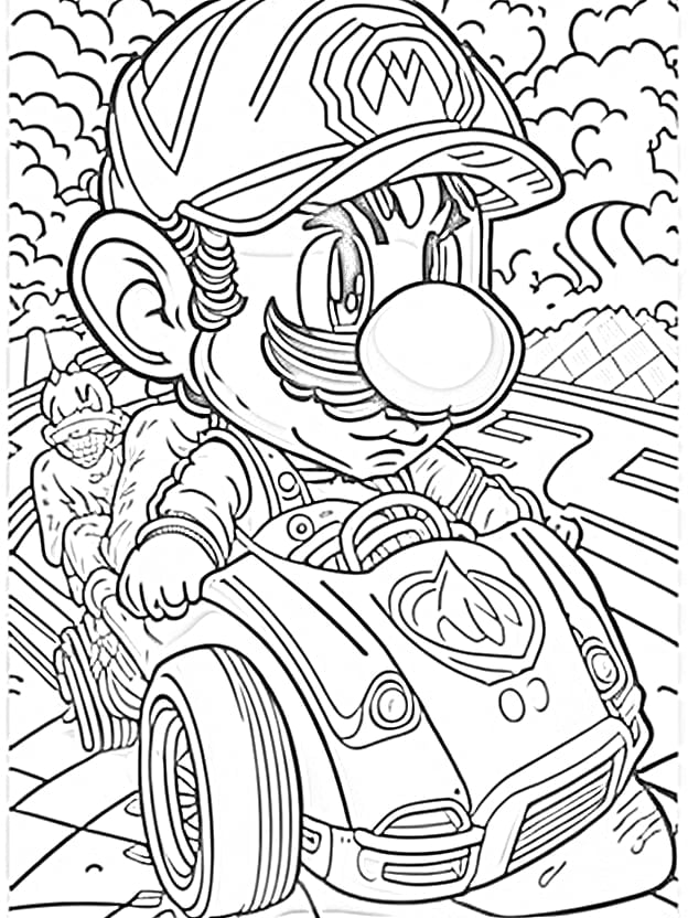 Free printable mario kart coloring pages