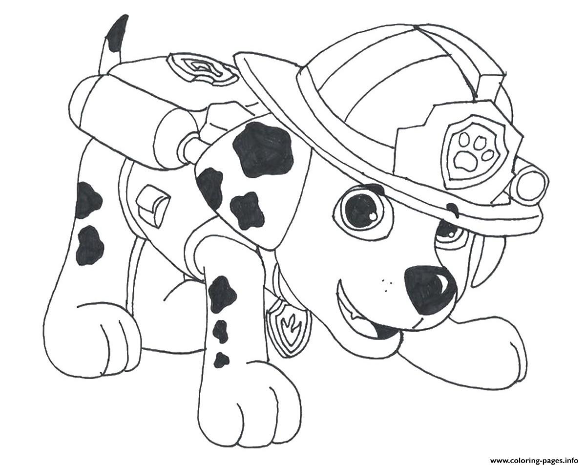 Paw patrol marshall draw coloring page printable
