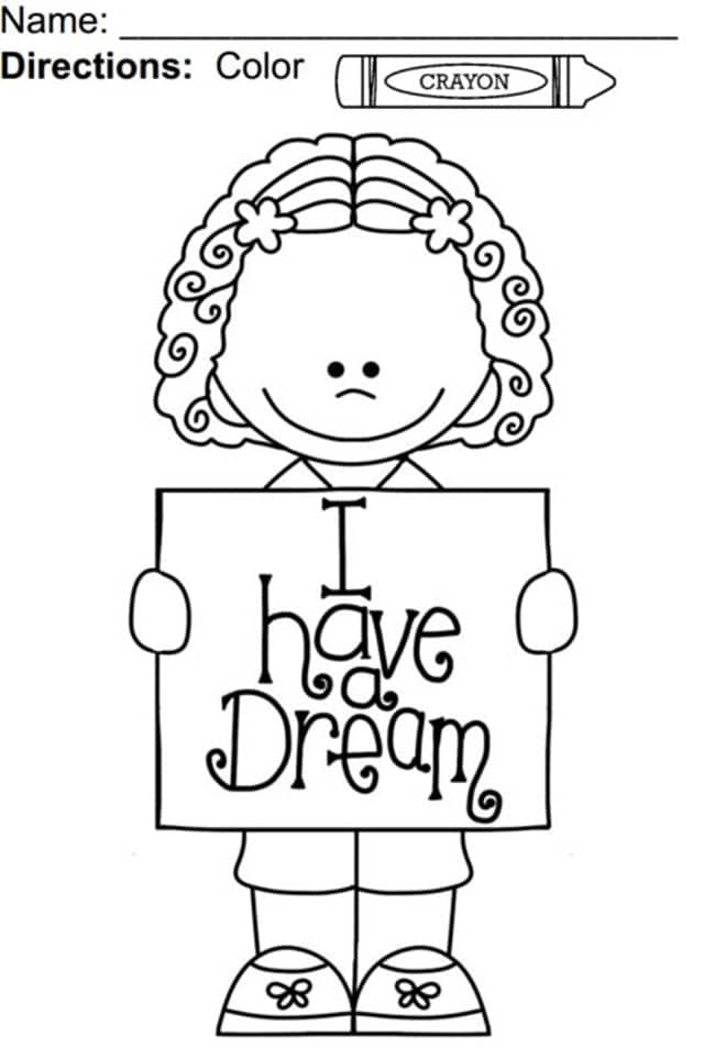 I have a dream coloring page