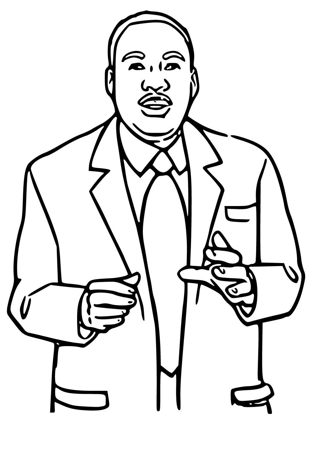 Free printable martin luther king jr speaker coloring page for adults and kids