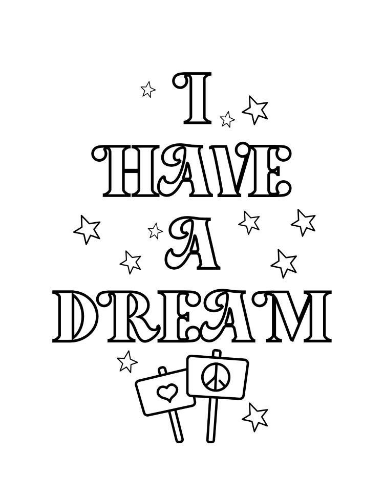 Free martin luther king jr day printables coloring pages