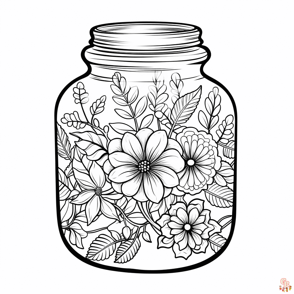 Printable jar coloring pages free for kids and adults