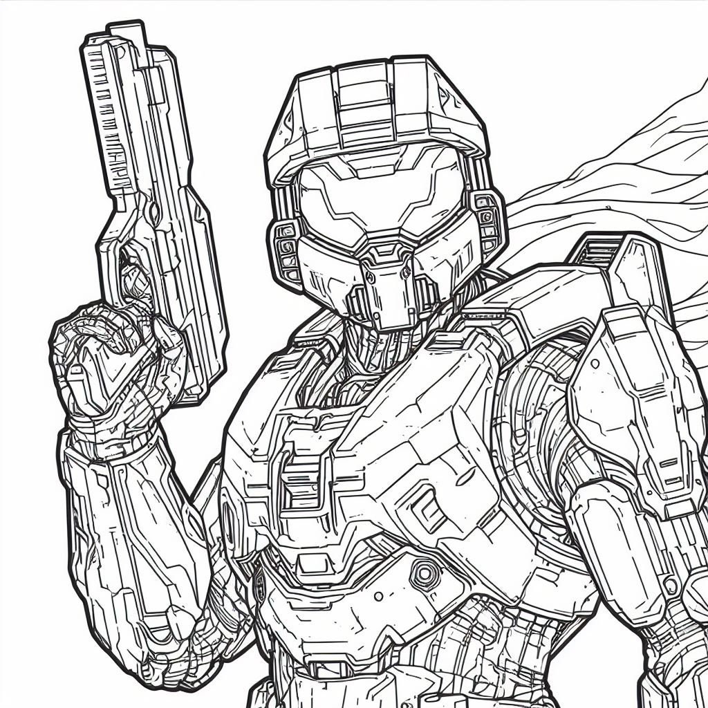 Master chief coloring pages download now