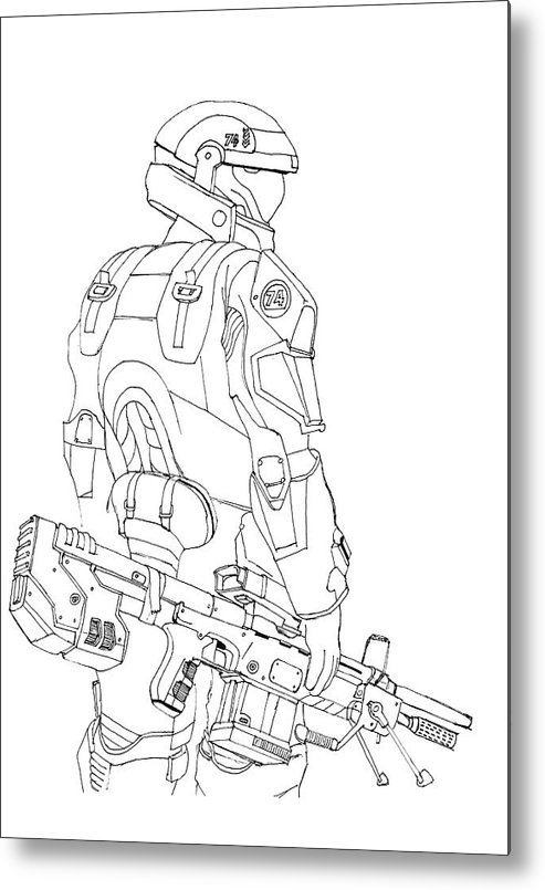 Halo master chief metal print by petar lazarov