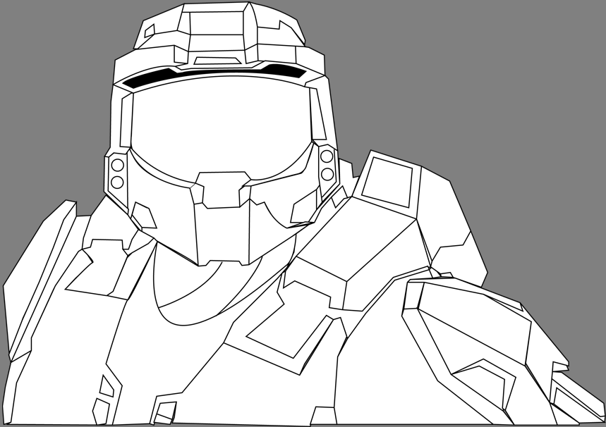 Master chief vector outline by sruphil on