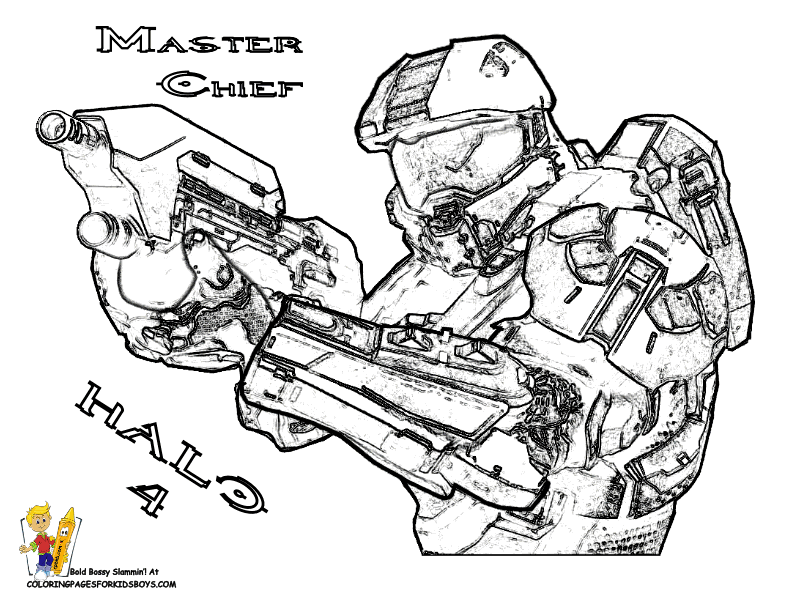 Halo master chief coloring pages
