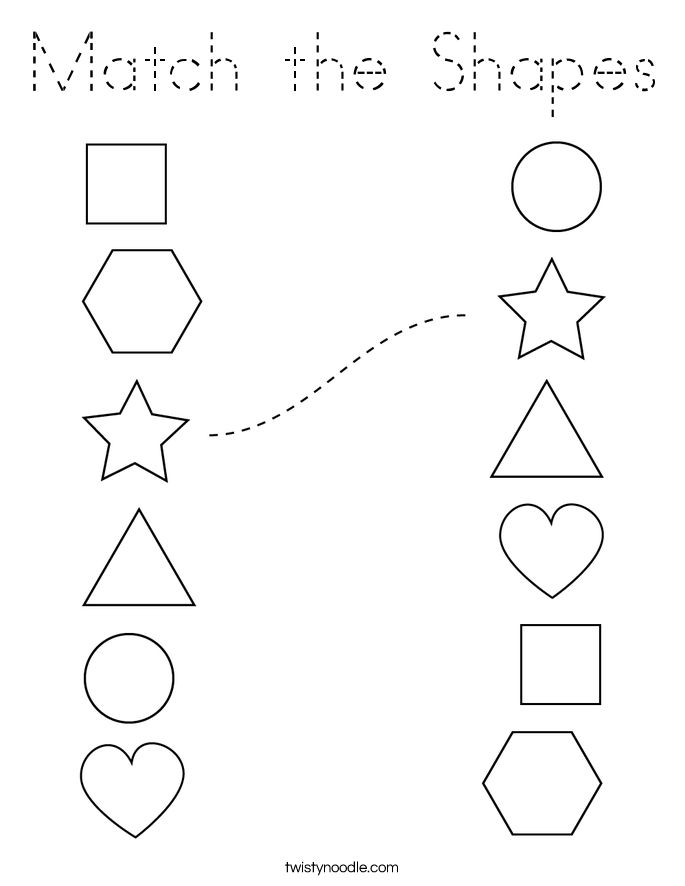 Match the shapes coloring page