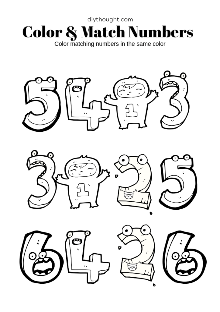 Free color match printable worksheets