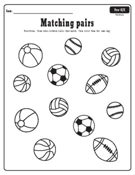 Matching and coloring worksheets for preschoolers by kids lucky tpt