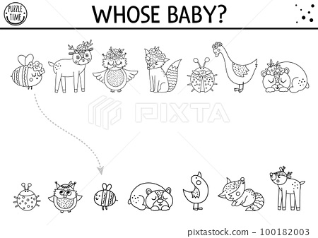 Mothers day black and white matching activity