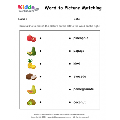 Free printable matching worksheets