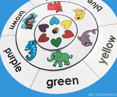 Free color matching printable game for preschoolers