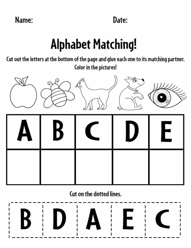 Free alphabet matching a
