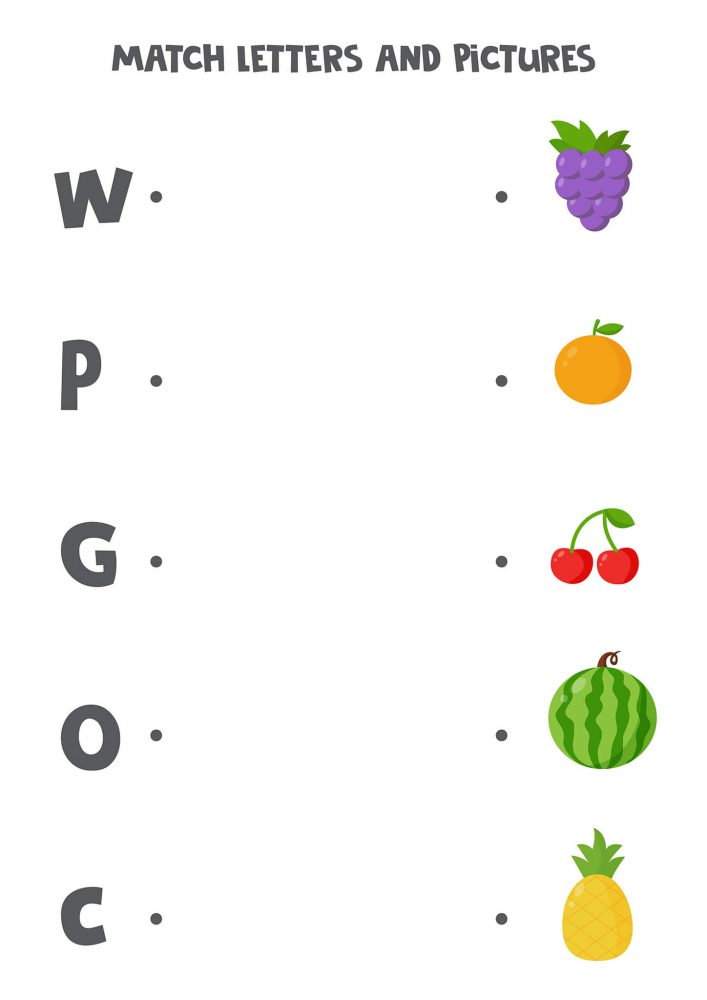 Free printable letter matching worksheets