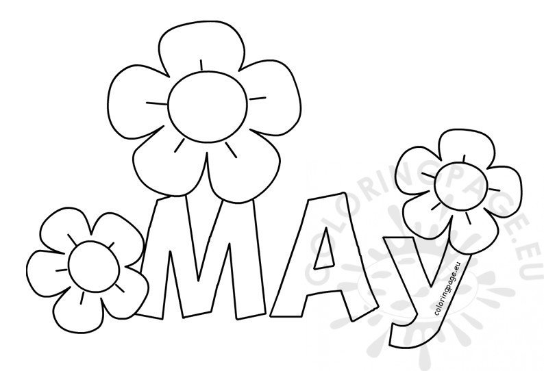 May printable month coloring sheet coloring page