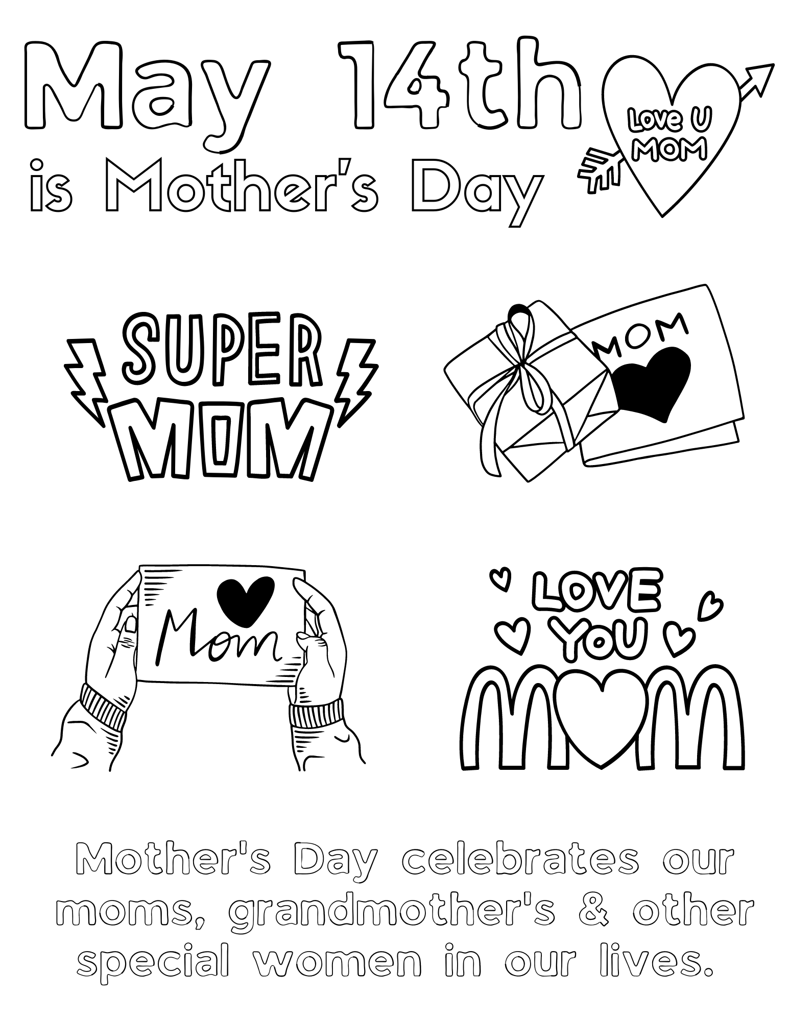 Free printable may coloring pages two kids and a coupon